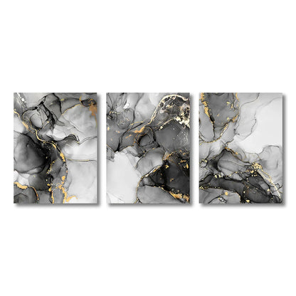 1/3PCS Frameless Abstract Black and White Gold Marble Home Wall Art Canvas Home Decor
