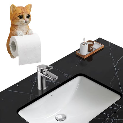 Wall Mount Toilet Paper Roll Holder Decorative Cat Shape Paper Stand Funny Animal Roll Storage Rack Kitchen and Bath