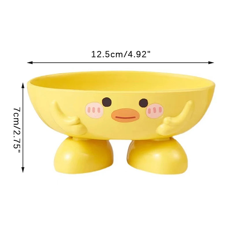 Soap Dish with Drain Duck Shape Soap Box Drain Soap Holder Bathroom Shower Drain Soap Dish Soap Storage Container Bath