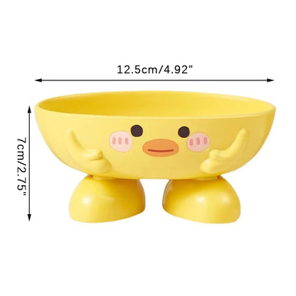 Soap Dish with Drain Duck Shape Soap Box Drain Soap Holder Bathroom Shower Drain Soap Dish Soap Storage Container Bath