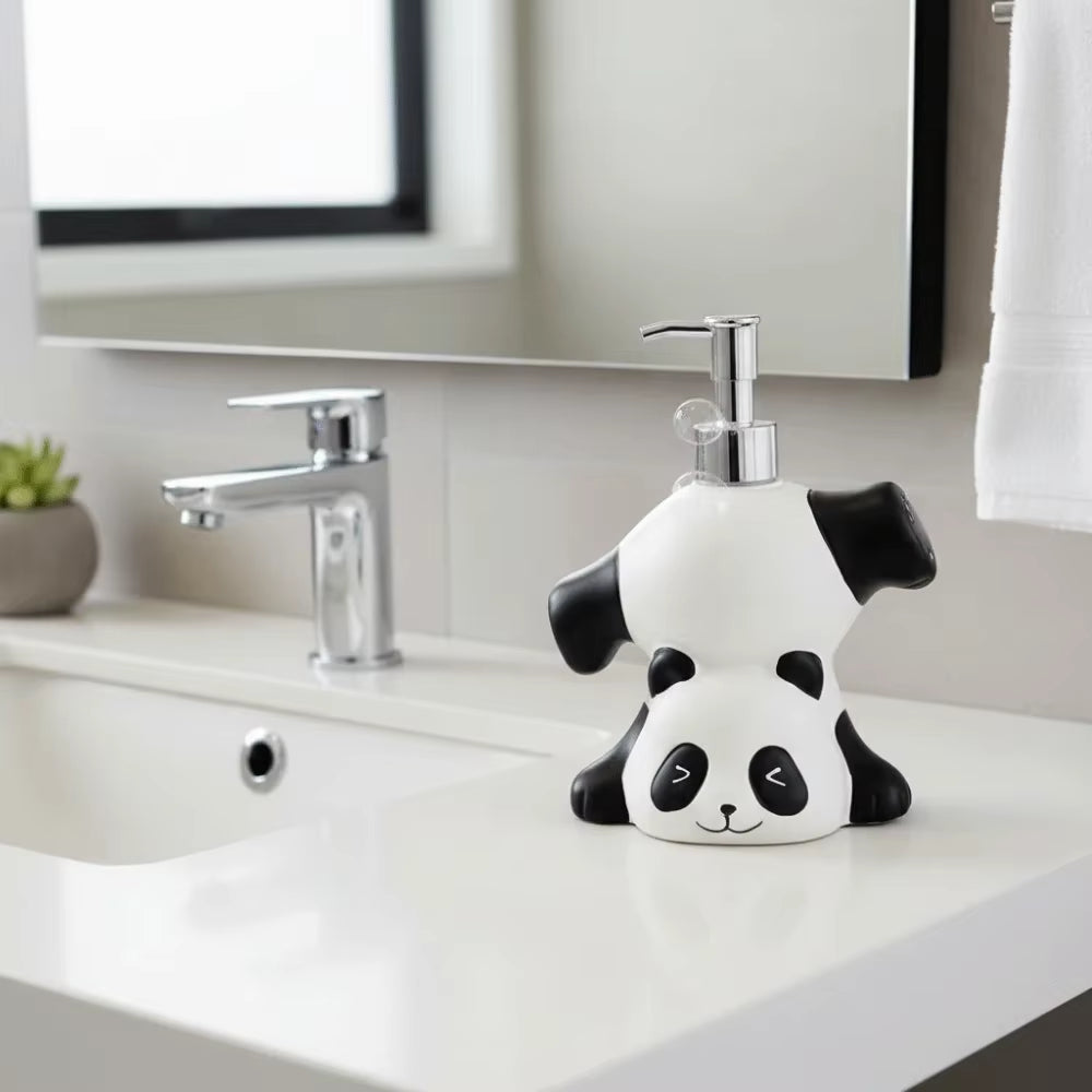 Cute Panda Soap Dispenser Press Bottle Container Cartoon Hand Sanitizer Bottle Animal Decorative Shampoo Soap Dispenser