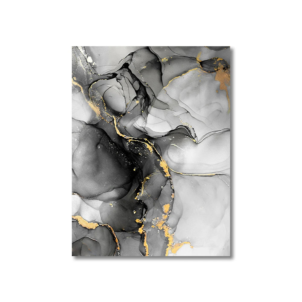 1/3PCS Frameless Abstract Black and White Gold Marble Home Wall Art Canvas Home Decor