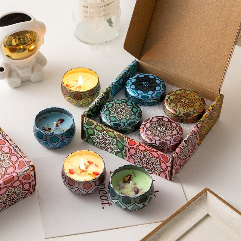 Scented Candles Gift Set 4 Pack, Ocean Mint, Rose, Lavender, Lime Citrus