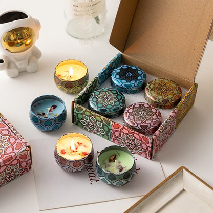 Scented Candles Gift Set 4 Pack, Ocean Mint, Rose, Lavender, Lime Citrus