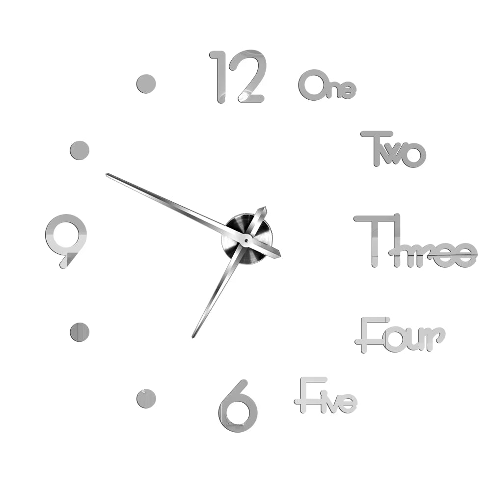 2D/3D Large Roman Numeral Acrylic Mirror Wall Quartz Clocks - Watch Home Decoration 