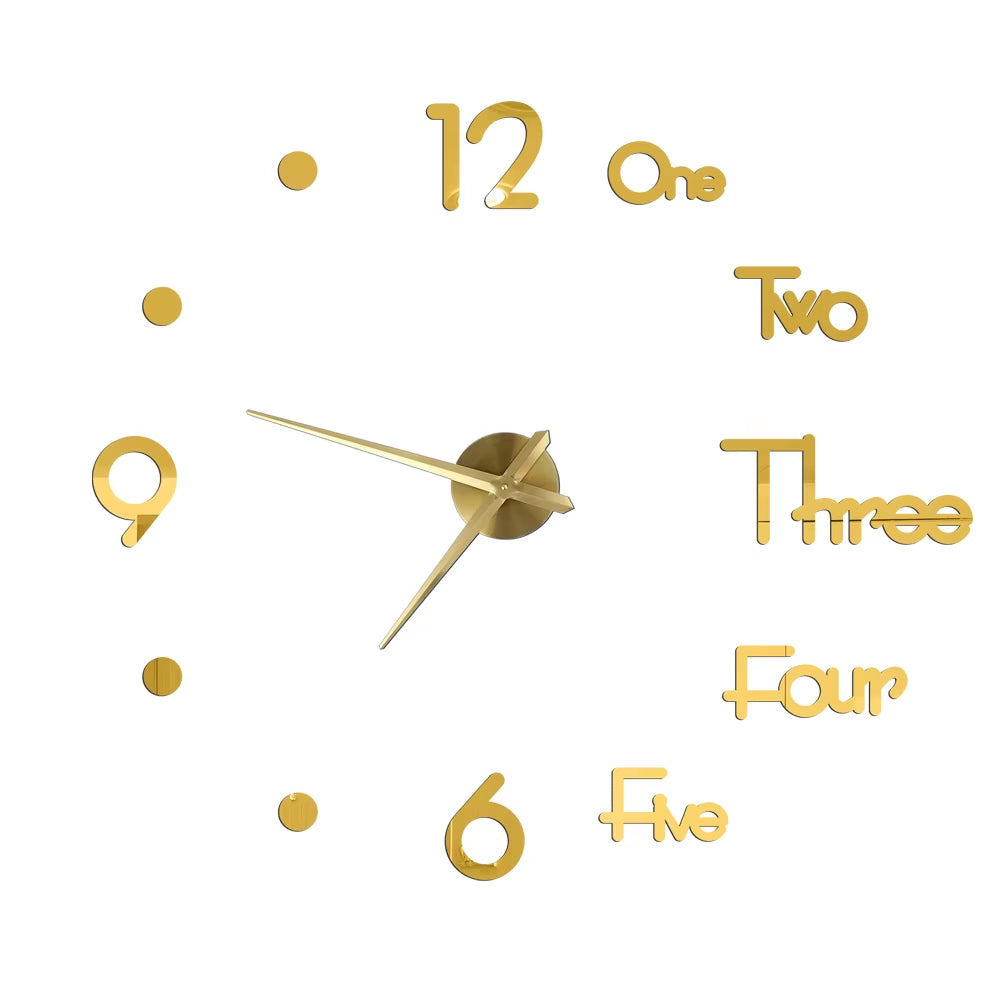 2D/3D Large Roman Numeral Acrylic Mirror Wall Quartz Clocks - Watch Home Decoration 
