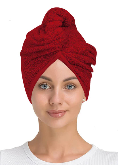 100% Cotton Hair Drying Towel Wrap after Shower Quick Dry Hair Turban Hat Cap UK