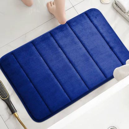 Bathroom Coral Velvet Anti-Skid Mat,Quick Water Absorption,Dry Machine Washing,Toilet Mat,Softcomfortable, Easy Mat Bathroom Use