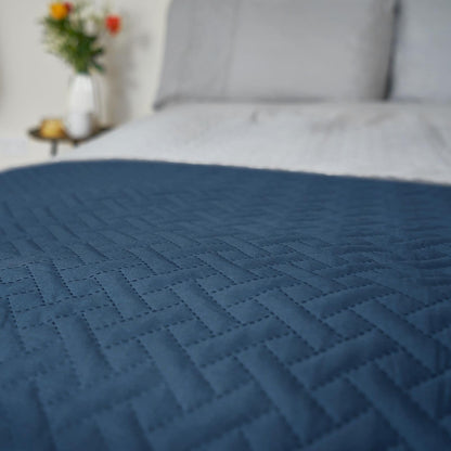Brentfords Geo Quilted Bedspread Blanket Pinsonic Throw Large Sofa Comforter