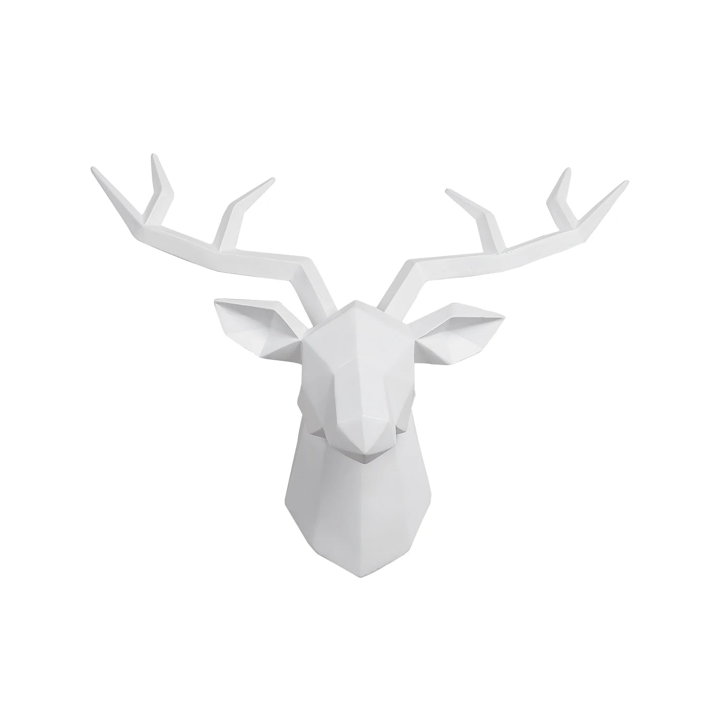 Deer Head Sculpture Animal Statue Figurines Wall Hanging Creative Elk Art Antlers Statuette for Office Decoration Wall Art