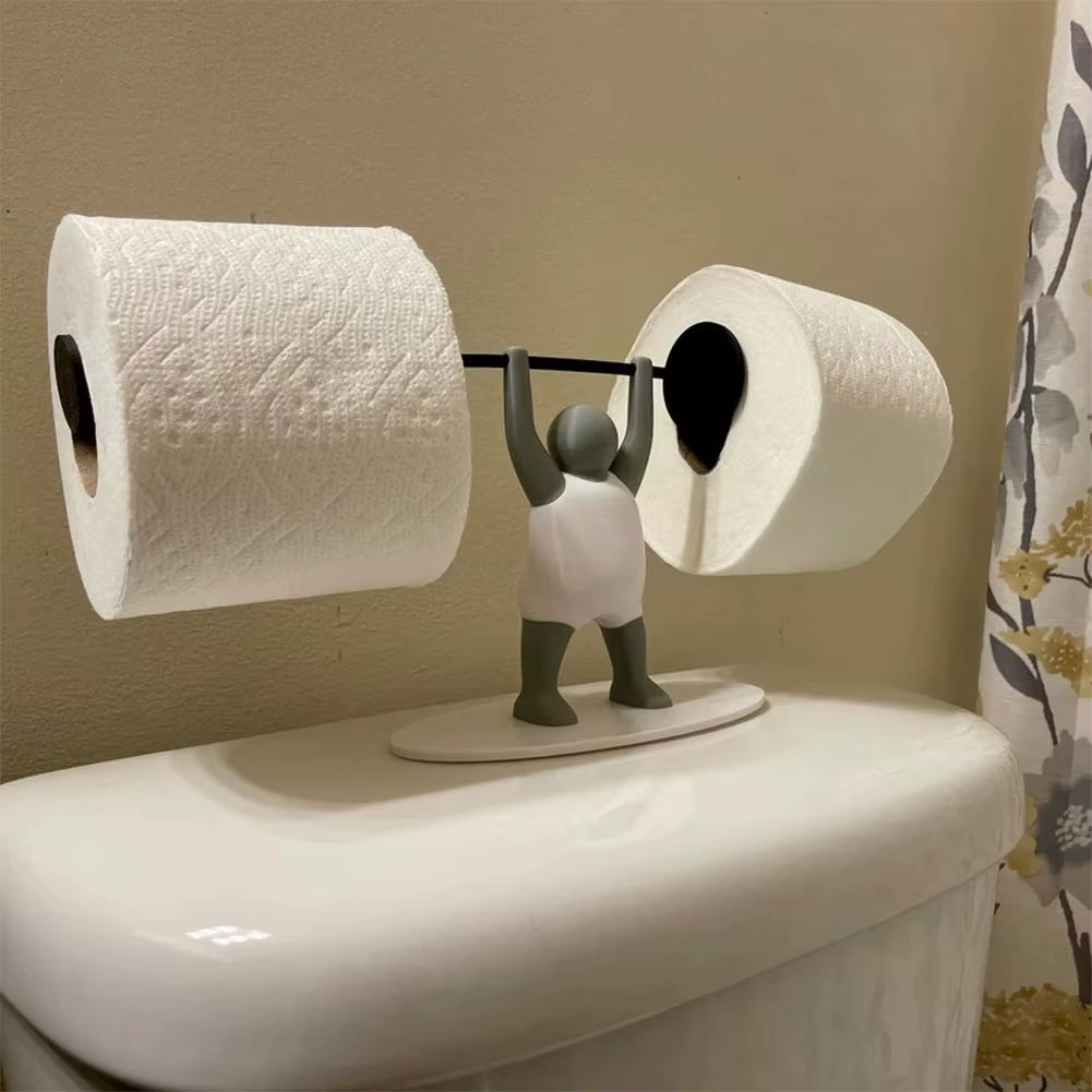 Funny Weightlifter Toilet Rolling Paper Holder 3D Printed Bathroom Roll Dispenser Toilet Paper Organizer Fun Bathroom Accessorie