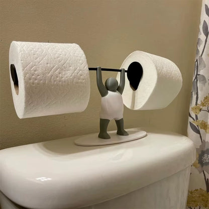 Funny Weightlifter Toilet Rolling Paper Holder 3D Printed Bathroom Roll Dispenser Toilet Paper Organizer Fun Bathroom Accessorie