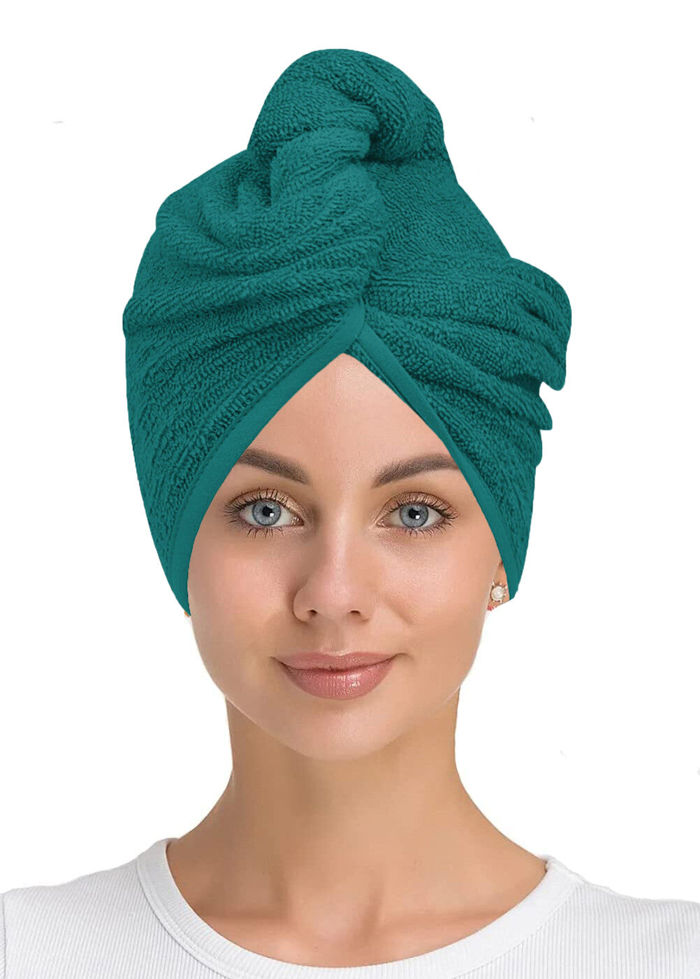 100% Cotton Hair Drying Towel Wrap after Shower Quick Dry Hair Turban Hat Cap UK
