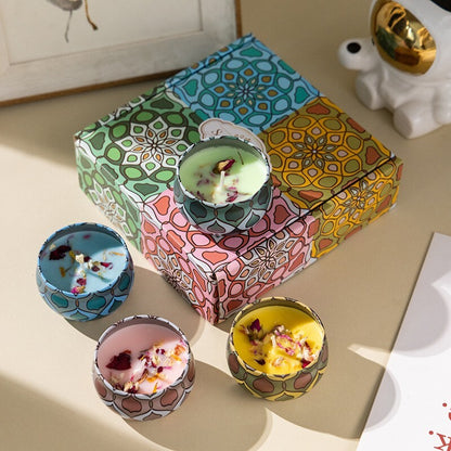 Scented Candles Gift Set 4 Pack, Ocean Mint, Rose, Lavender, Lime Citrus