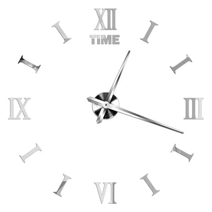 2D/3D Large Roman Numeral Acrylic Mirror Wall Quartz Clocks - Watch Home Decoration 