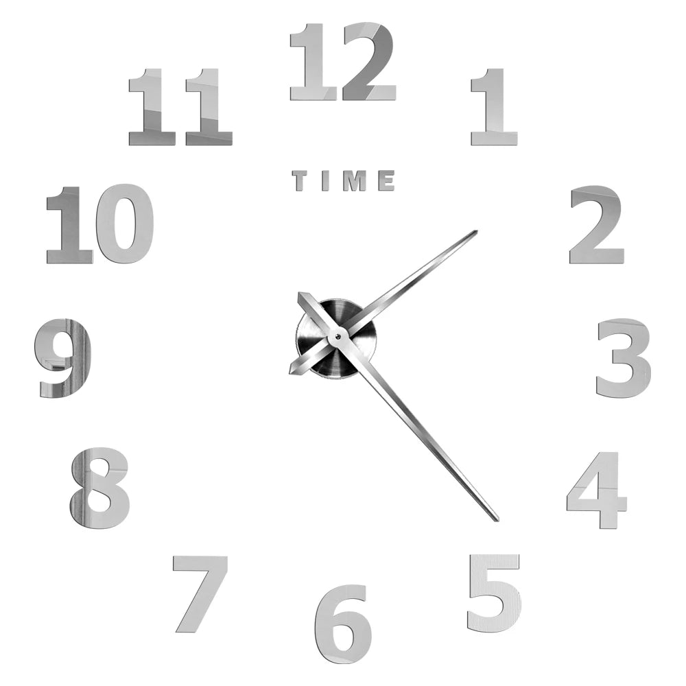 2D/3D Large Roman Numeral Acrylic Mirror Wall Quartz Clocks - Watch Home Decoration 