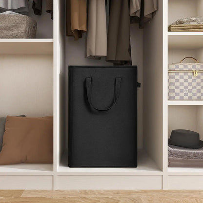 Laundry Basket, Dirty Clothes Basket with Handles, Foldable Laundry Basket for Clothes, Tall Laundry Basket for Laundry Room
