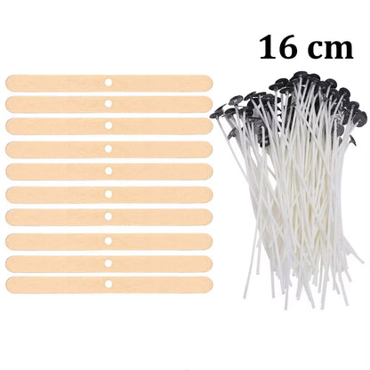 Smokeless Candle Wicks Pre-Waxed Cotton Core Wicks with Metal Sustainer Tabs DIY Handmade Candle Making Tools 