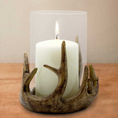 Antler Tealight Pillar Glass Candle Tea Light Holder Decoration Gift