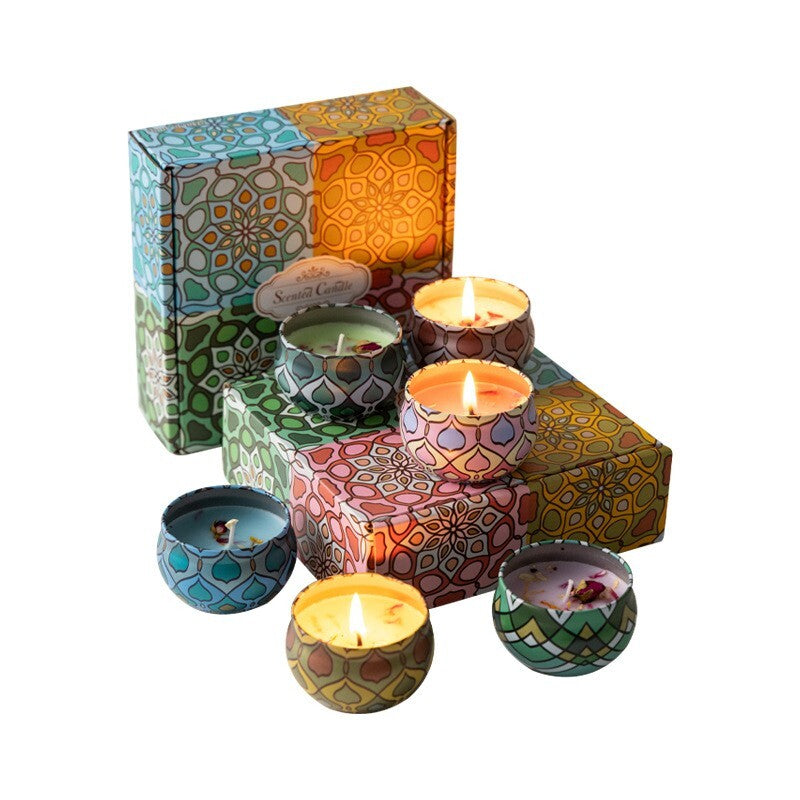 Scented Candles Gift Set 4 Pack, Ocean Mint, Rose, Lavender, Lime Citrus