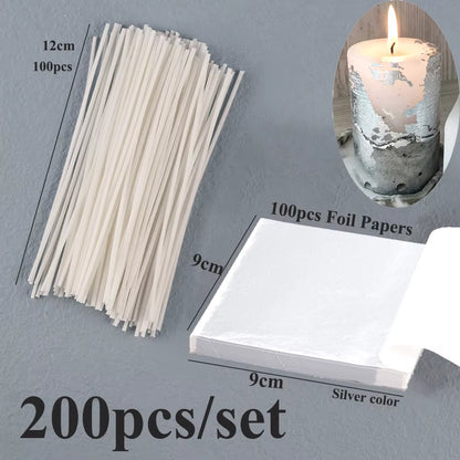 Smokeless Candle Wicks Pre-Waxed Cotton Core Wicks with Metal Sustainer Tabs DIY Handmade Candle Making Tools 