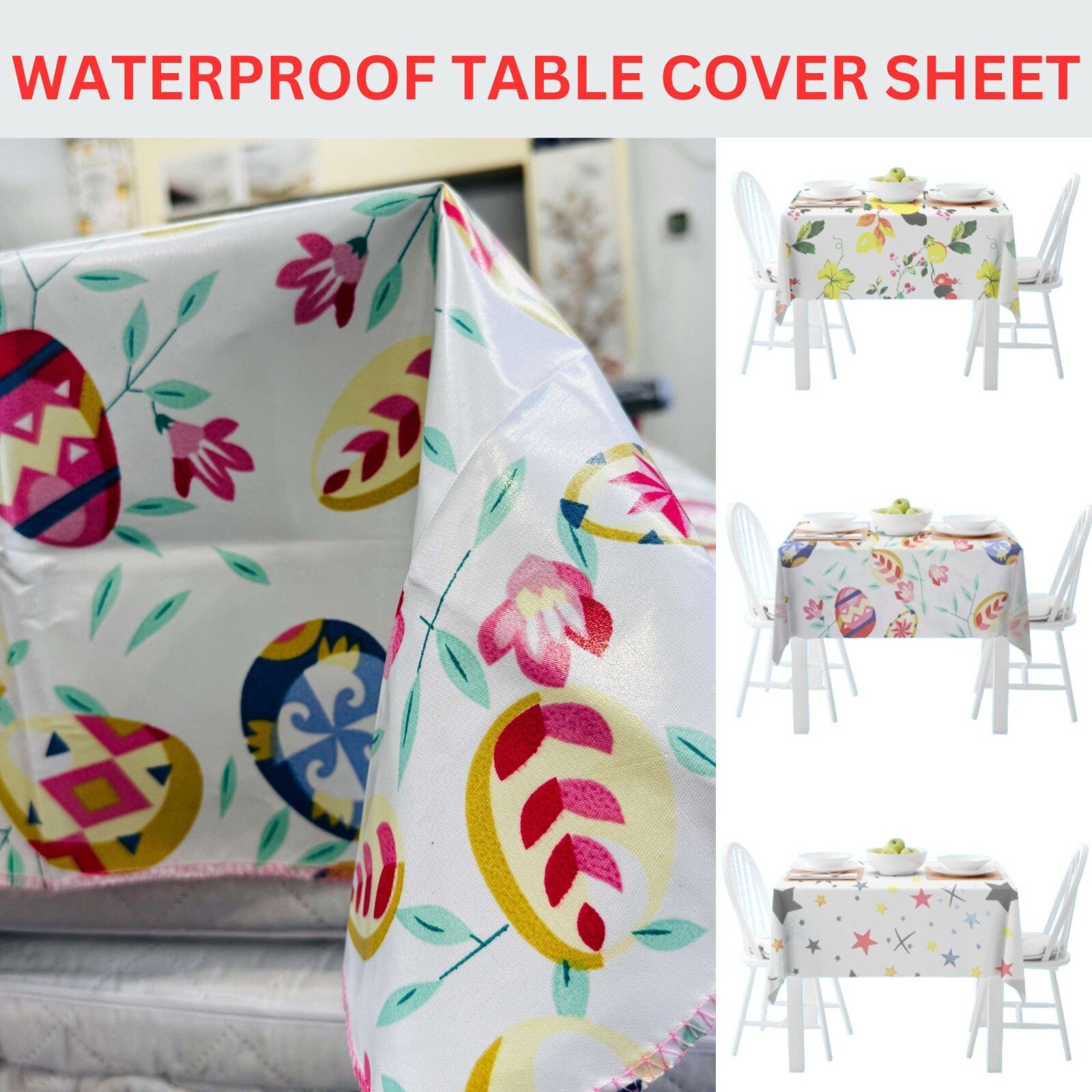 Waterproof Table Cover Sheet Wipe Clean Plastic Cloth Heavy Duty Protector 110Cm