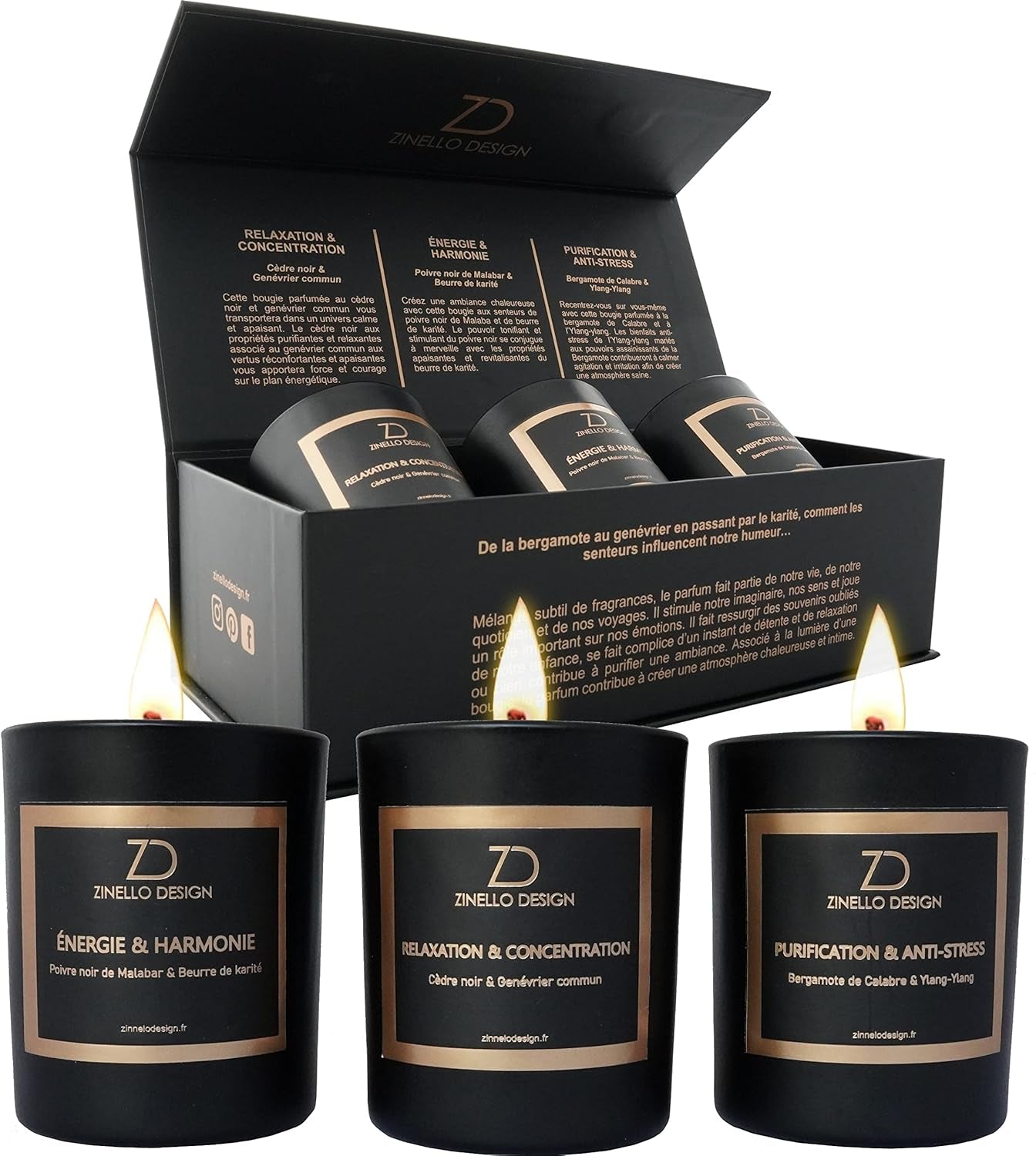 Aromatherapy Scented Candles for Women Gift Set of 3 Scented Candles Home Fragrance Candles Natural Soy Wax Ideal for Gift