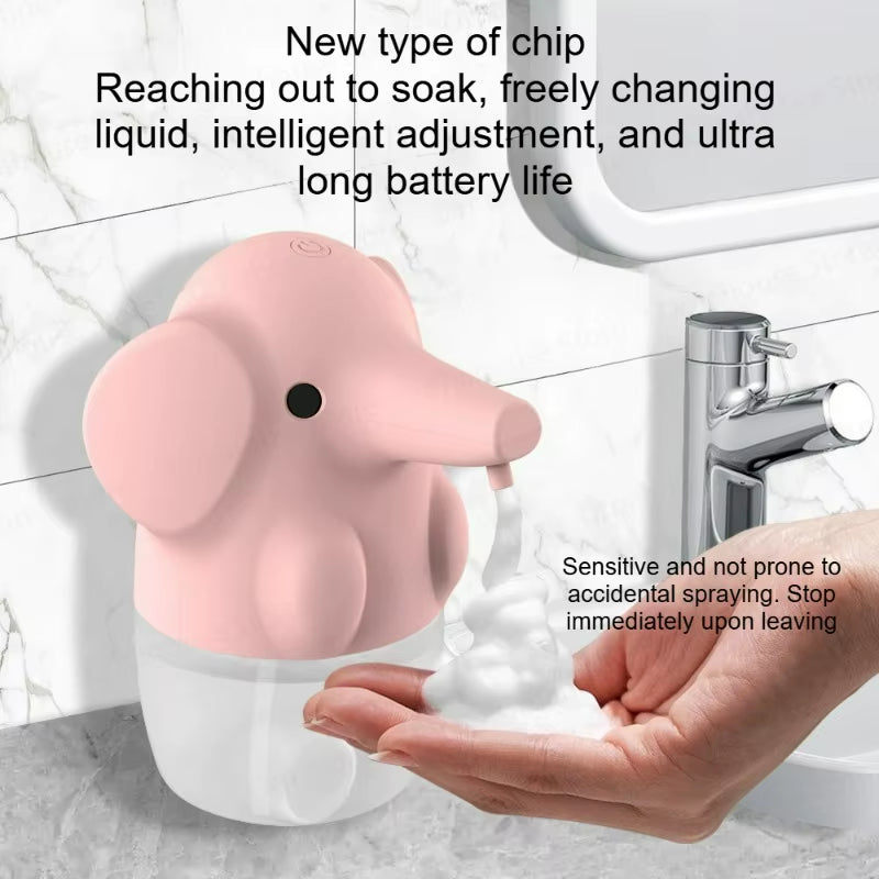 Automatic Foaming Cute Elephant Soap Dispenser Touchless Hand Soap Dispenser Rechargeable Dish Soap Dispenser for Bath
