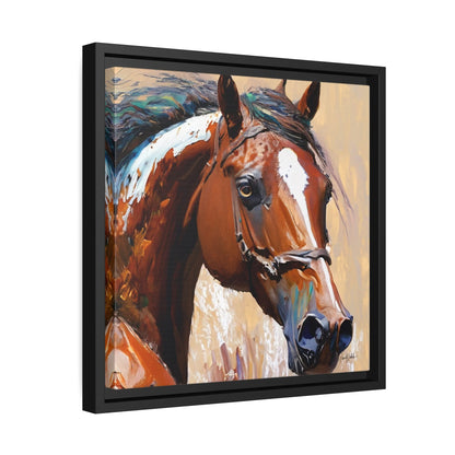 BROWN HORSE PORTRAIT Canvas Wall Art - by Queennoble