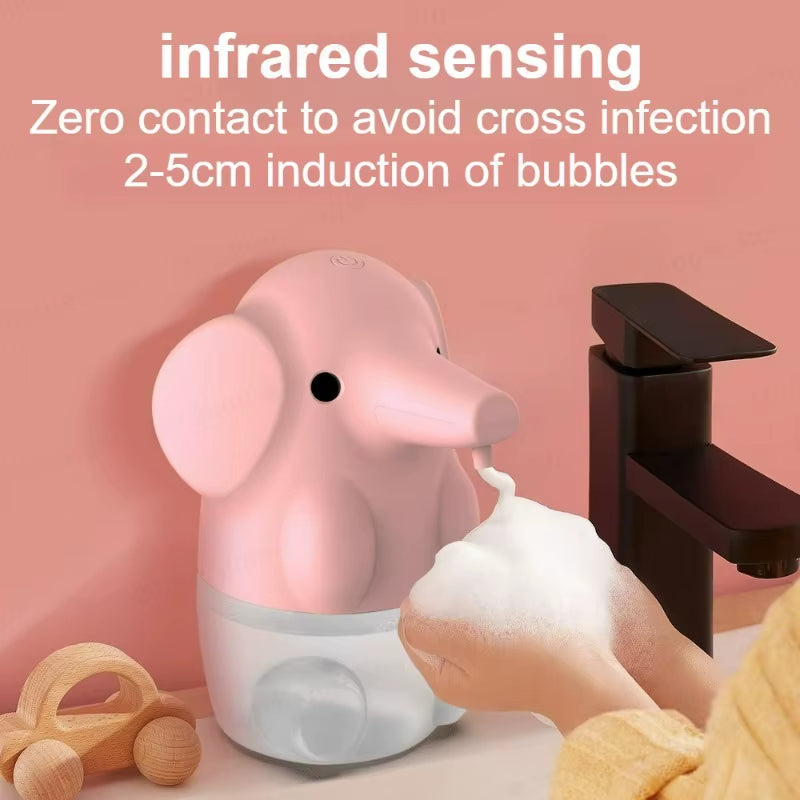 Automatic Foaming Cute Elephant Soap Dispenser Touchless Hand Soap Dispenser Rechargeable Dish Soap Dispenser for Bath