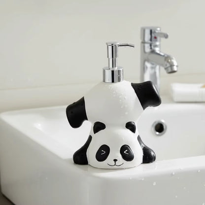 Cute Panda Soap Dispenser Press Bottle Container Cartoon Hand Sanitizer Bottle Animal Decorative Shampoo Soap Dispenser