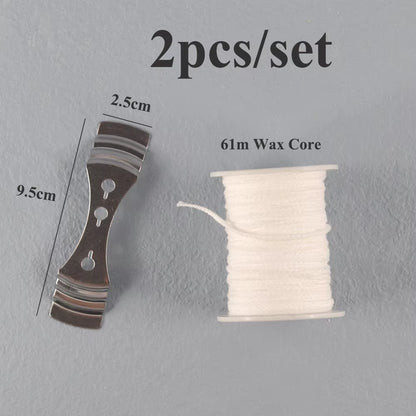 Smokeless Candle Wicks Pre-Waxed Cotton Core Wicks with Metal Sustainer Tabs DIY Handmade Candle Making Tools 