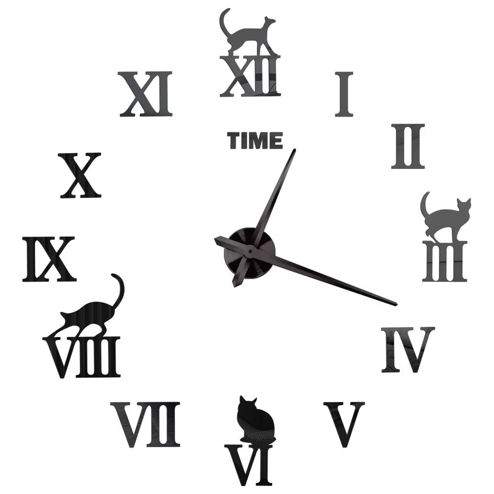 2D/3D Large Roman Numeral Acrylic Mirror Wall Quartz Clocks - Watch Home Decoration 