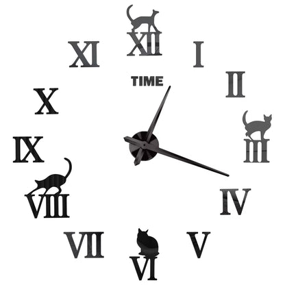2D/3D Large Roman Numeral Acrylic Mirror Wall Quartz Clocks - Watch Home Decoration 