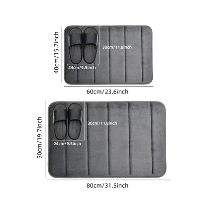 Bathroom Coral Velvet Anti-Skid Mat,Quick Water Absorption,Dry Machine Washing,Toilet Mat,Softcomfortable, Easy Mat Bathroom Use