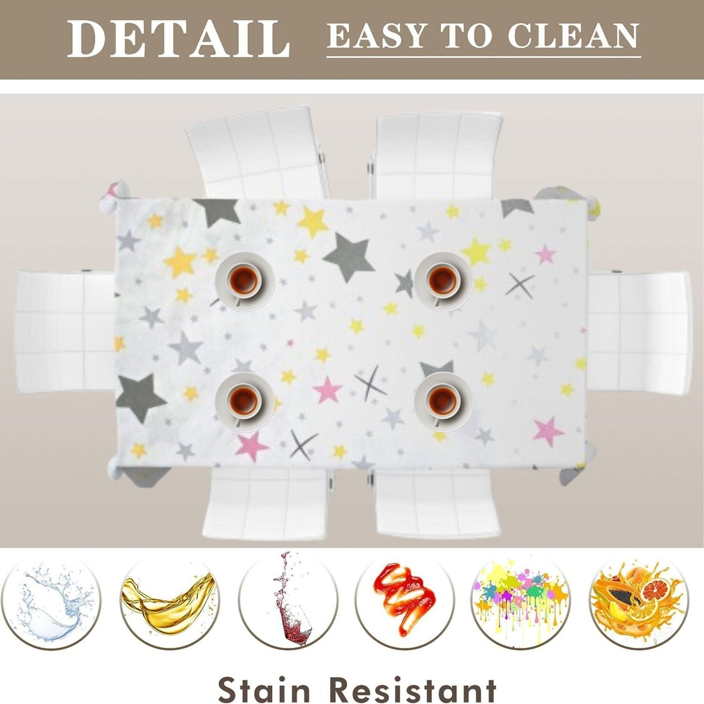 Waterproof Table Cover Sheet Wipe Clean Plastic Cloth Heavy Duty Protector 110Cm
