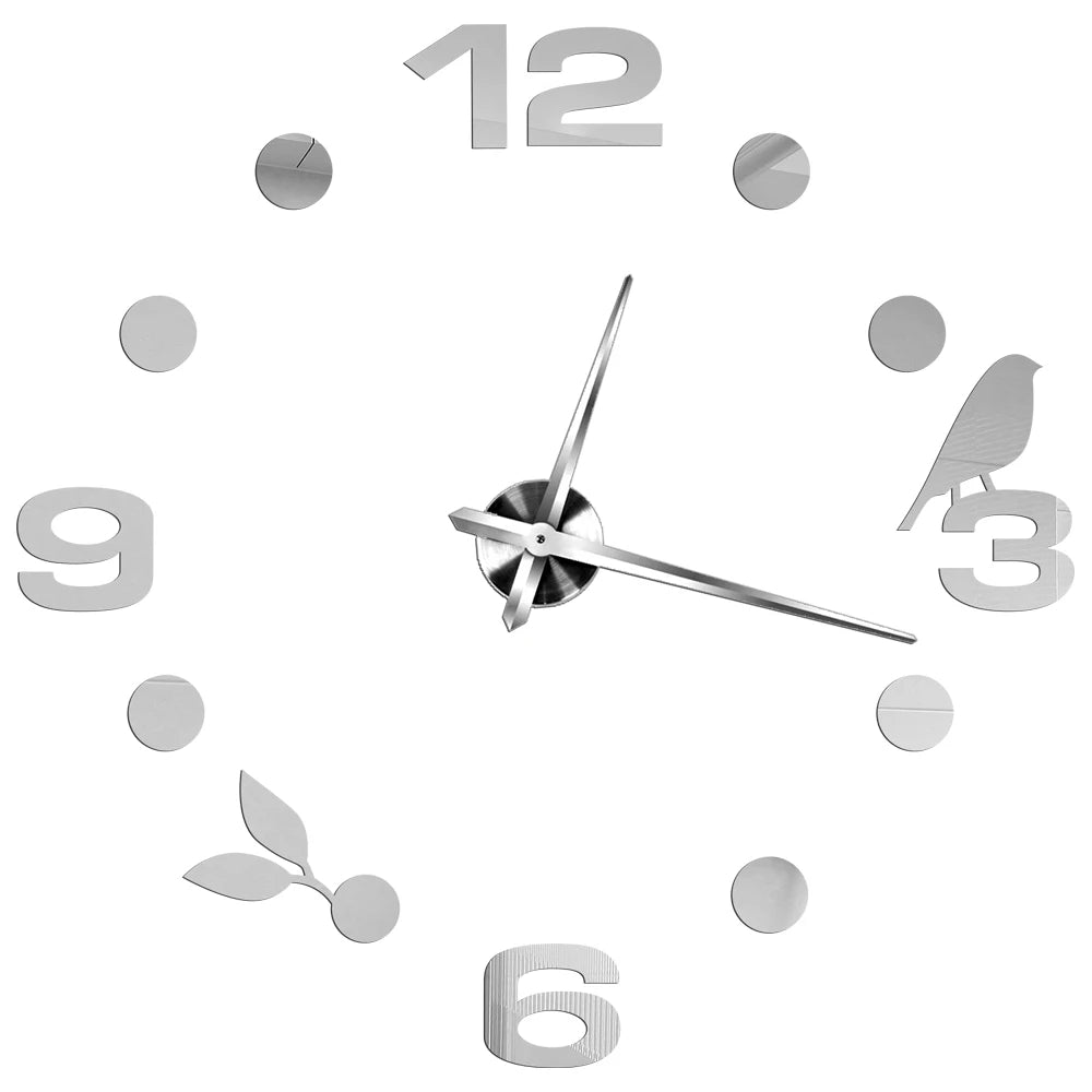 2D/3D Large Roman Numeral Acrylic Mirror Wall Quartz Clocks - Watch Home Decoration 