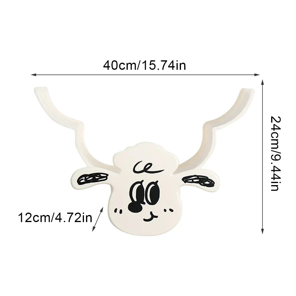 Sheep Toilet Paper Holder Rack Cute Toilet Paper Roll Holder 7 Rolls Funny Wall Mount Toilet Paper Storage for Bathrooms Kitchen