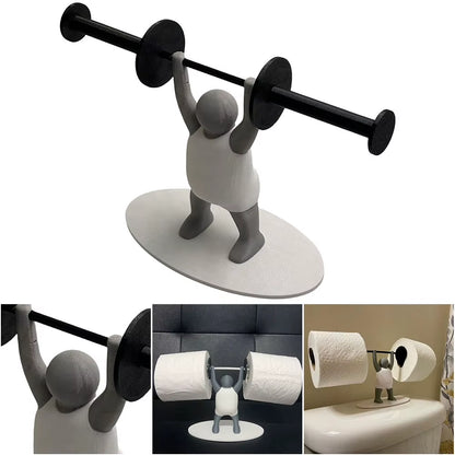 Funny Weightlifter Toilet Rolling Paper Holder 3D Printed Bathroom Roll Dispenser Toilet Paper Organizer Fun Bathroom Accessorie