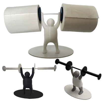 Funny Weightlifter Toilet Rolling Paper Holder 3D Printed Bathroom Roll Dispenser Toilet Paper Organizer Fun Bathroom Accessorie
