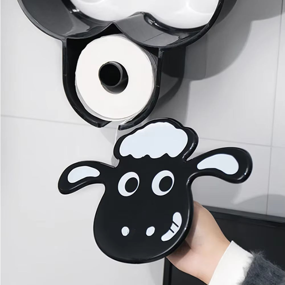 Sheep Toilet Paper Holder Rack Cute Toilet Paper Roll Holder 7 Rolls Funny Wall Mount Toilet Paper Storage for Bathrooms Kitchen
