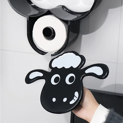 Sheep Toilet Paper Holder Rack Cute Toilet Paper Roll Holder 7 Rolls Funny Wall Mount Toilet Paper Storage for Bathrooms Kitchen