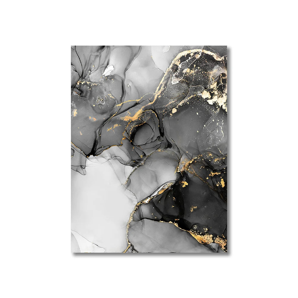 1/3PCS Frameless Abstract Black and White Gold Marble Home Wall Art Canvas Home Decor