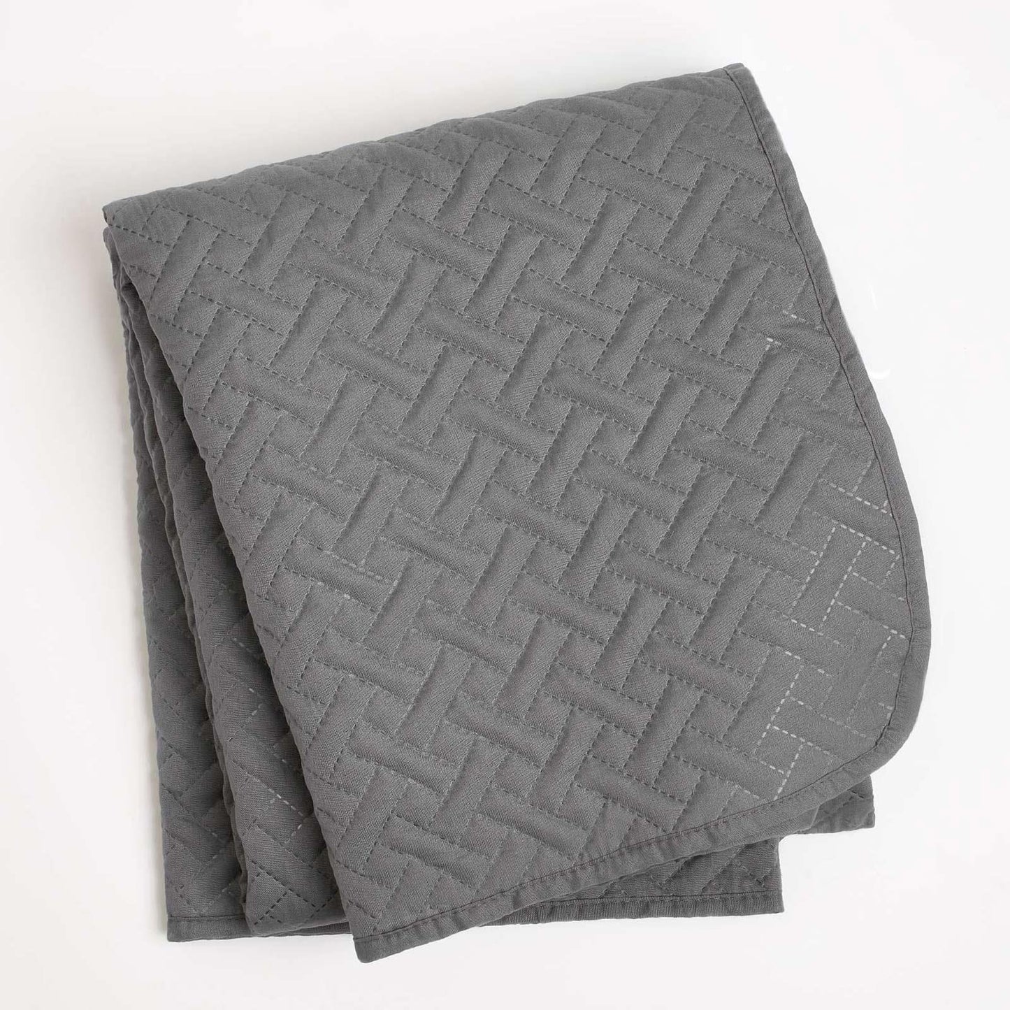 Brentfords Geo Quilted Bedspread Blanket Pinsonic Throw Large Sofa Comforter
